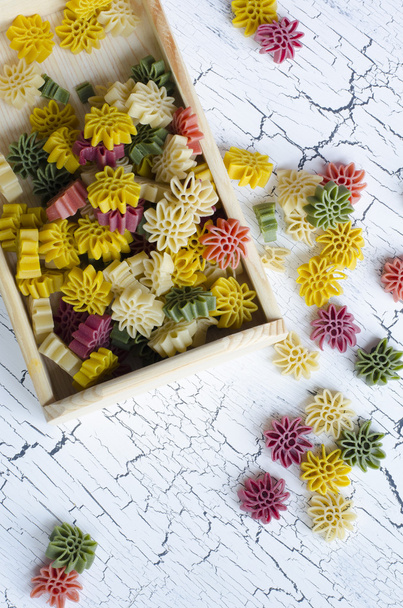 five color flower pasta - Foto, afbeelding