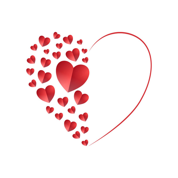 Den svatého Valentýna pozadí s červeným srdcem. Vektorové ilustrace. - Fotografie, Obrázek