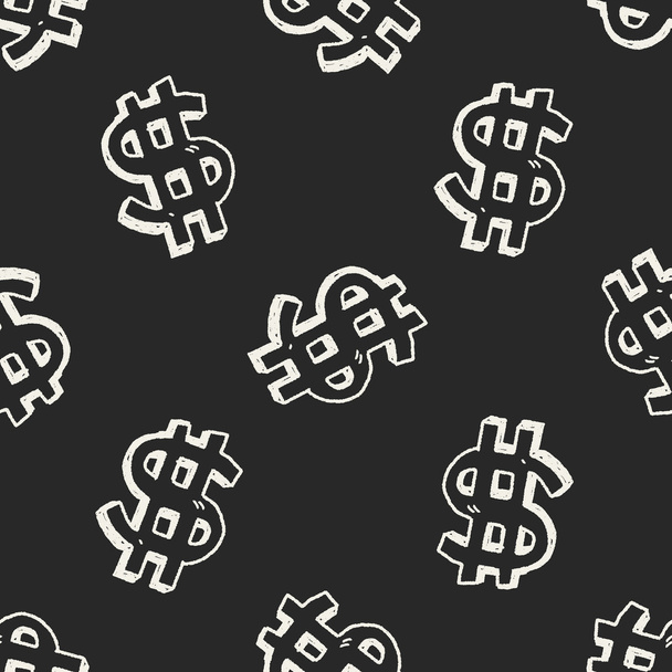 doodle dólar sem costura fundo padrão
 - Vetor, Imagem