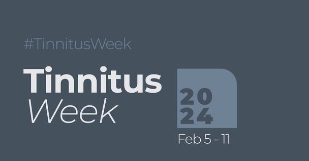 Tinnitus Week 2024 banner. Also called "ring in the ears" is an age-related hearing loss. - Vector, Image