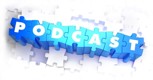Podcast - Text on Blue Puzzles. - Photo, Image