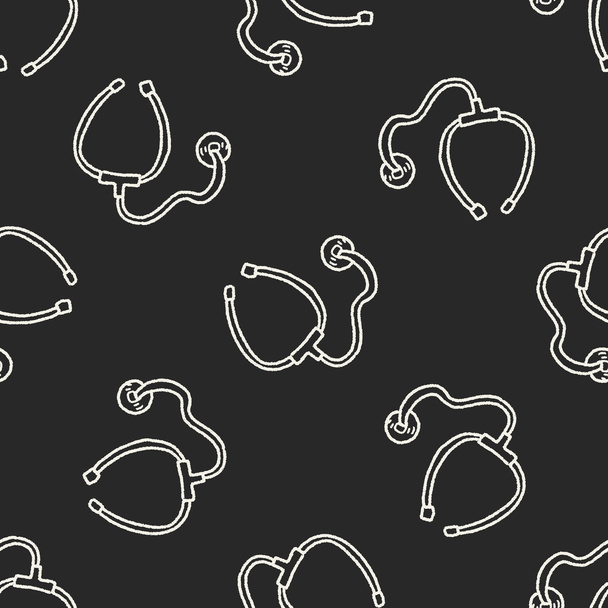 doodle stethoscope seamless pattern background - Vektor, kép