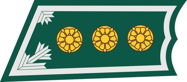 Shoulder pad military officer mark for the KAPTEENI (CAPTAIN) insignia rank of the Finnish army military ranks - Vector, Image