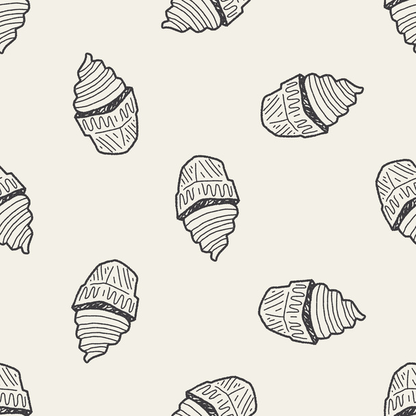 ice cream doodle drawing seamless pattern background - Wektor, obraz
