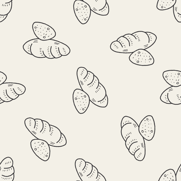 doodle bread seamless pattern background - ベクター画像