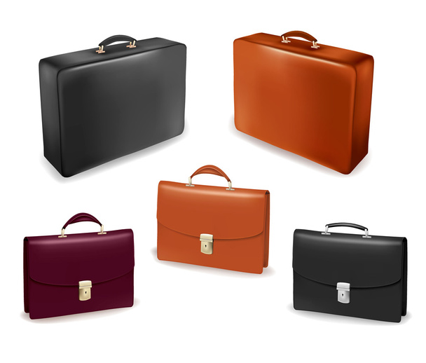 Set of bags and briefcases. Vector illustration. - Vektör, Görsel