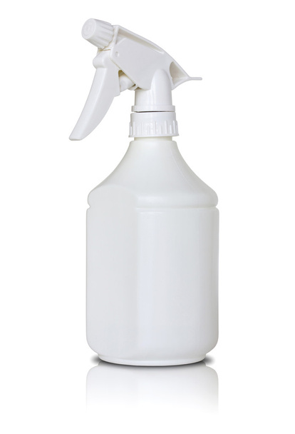 Botella de aerosol blanco aislada en blanco
 - Foto, imagen