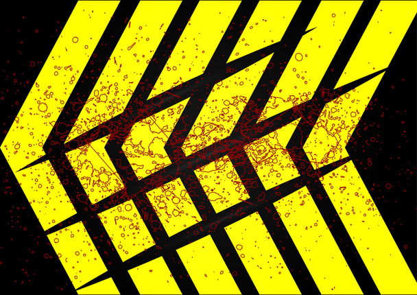 Vector background   black and yellow arrow hazard with Scratch - Vector, Image