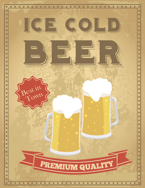 Vintage beer poster - Vetor, Imagem