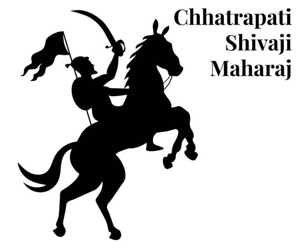 silhouet van chhatrapati shivaji maharaj, indiaanse maratha koning vector - Vector, afbeelding