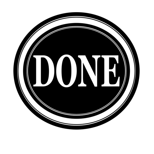 Done white stamp text on black - Photo, Image