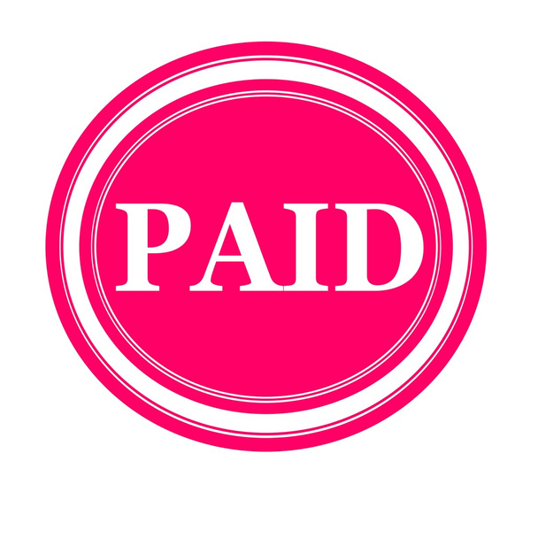 PAID white stamp text on pink - Photo, Image