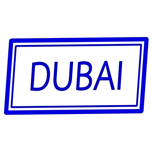 Dubai kék bélyegzőszöveg fehér - Fotó, kép