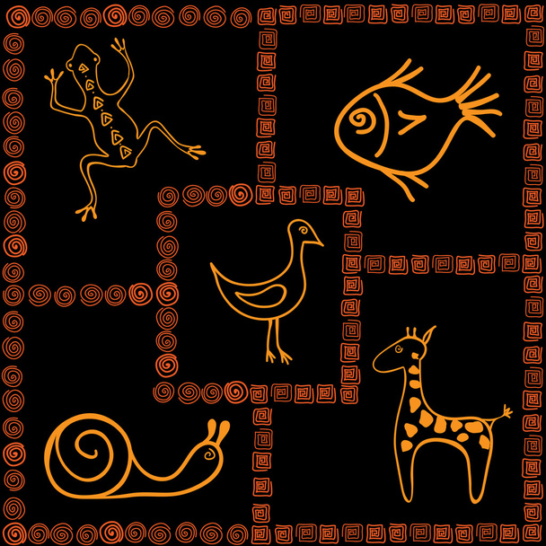 African motifs - Vektör, Görsel