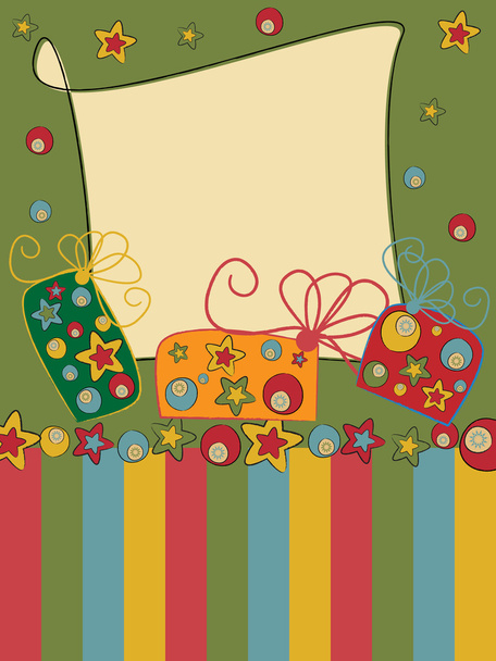 クリスマスとお正月のグリーティングカード - ベクター画像