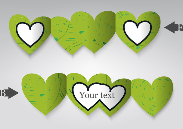 Template greeting card in the form of heart.  - Vecteur, image