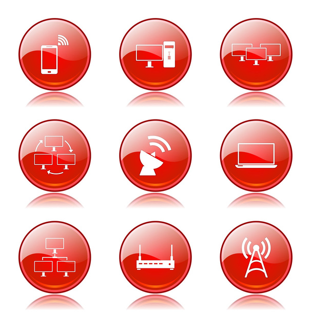 Conjunto de iconos de comunicación de telecomunicaciones
 - Vector, Imagen
