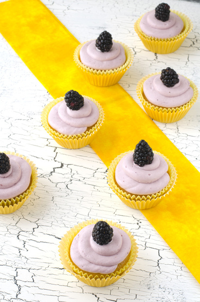 cupcakes with  blackberries - Photo, Image