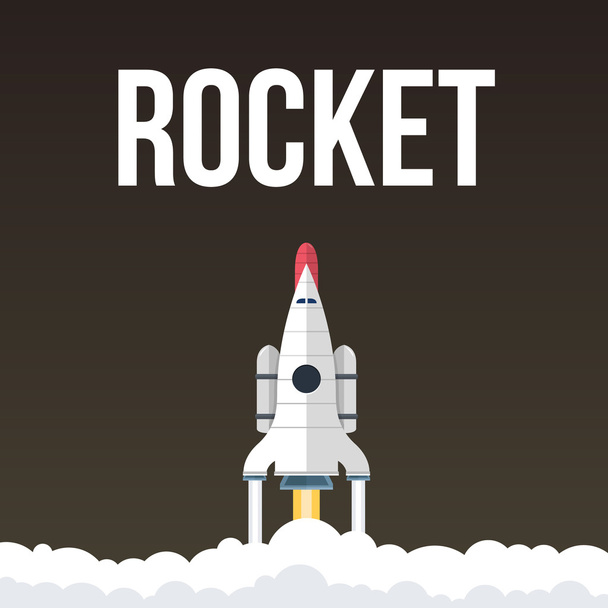 Rocket vector illustration that fly in universe - Vector, Image