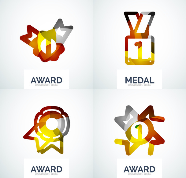 Kleurrijke award business logo set - Vector, afbeelding