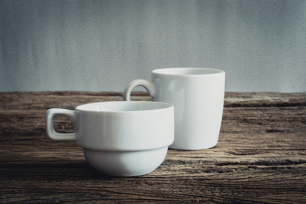 white mug on wooden tabletop - Photo, Image