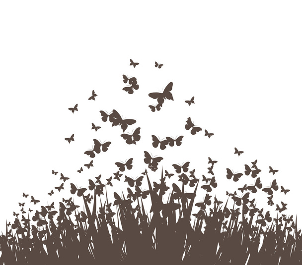 Силуэт бабочек
 - Вектор,изображение
