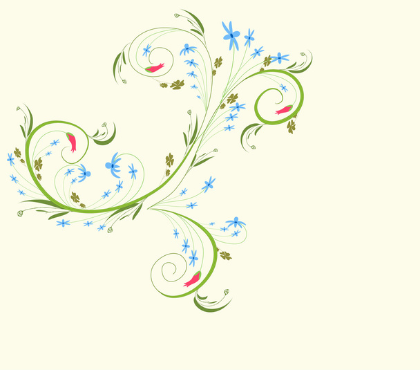 Floral doodle background - Vektor, obrázek