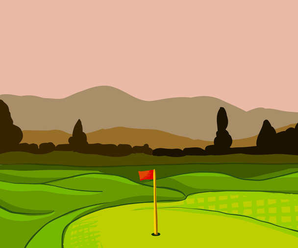 Campo de golf vector fondo
 - Vector, imagen