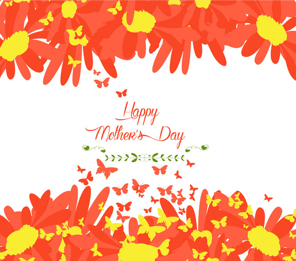 Happy mothers day with sunflowers - Vector, afbeelding