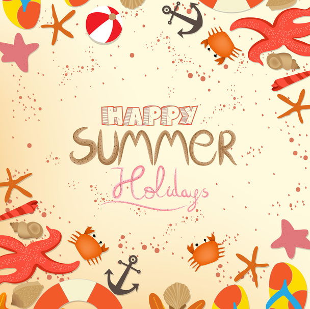 Happy summer holidays - Vetor, Imagem