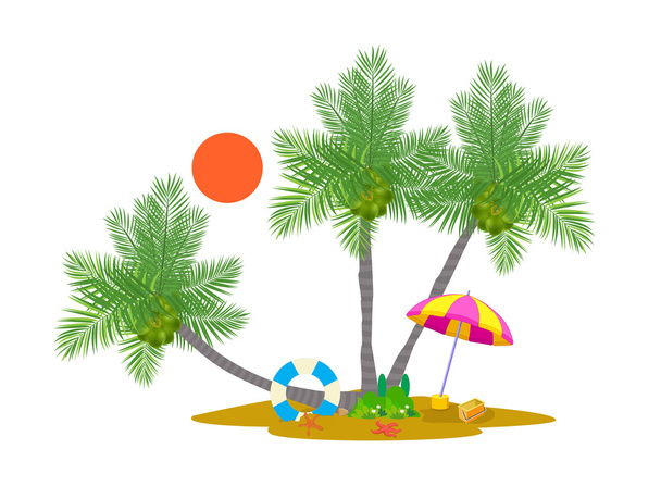 Summer Palm trees - Vector, Image