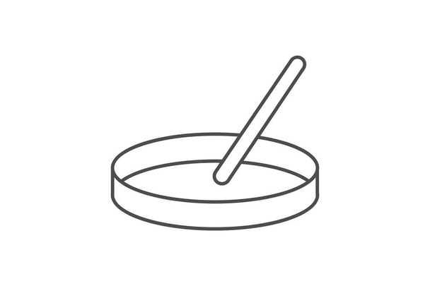Petri Dish icône de ligne mince grise, vecteur, pixel parfait, fichier illustrateur - Vecteur, image