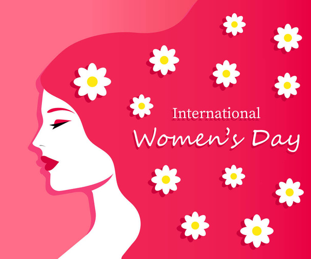 Поздравление с Международным женским днем. 8 марта. Векторная иллюстрация - Вектор,изображение