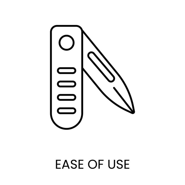 Ευκολία χρήσης, ελβετικό μαχαίρι γραμμικό εικονίδιο στο διάνυσμα. - Διάνυσμα, εικόνα
