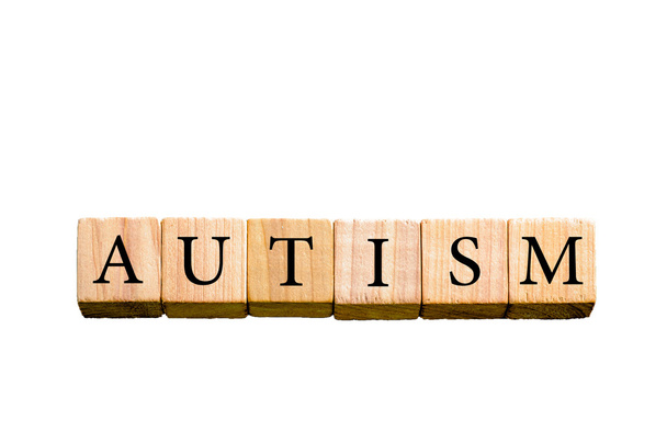 Word autizmus elszigetelt fehér background hely másolás - Fotó, kép