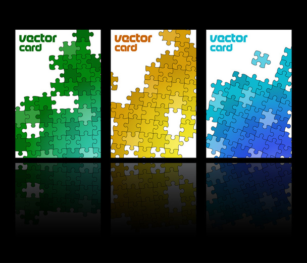 Three cards with mosaic - Vector, Image