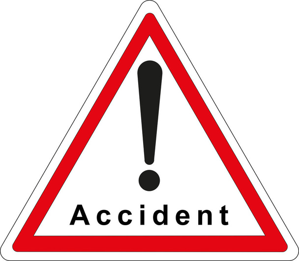 Γαλλική τριγωνική οδική πινακίδα με κόκκινο περίγραμμα: Ατύχημα - Διάνυσμα, εικόνα