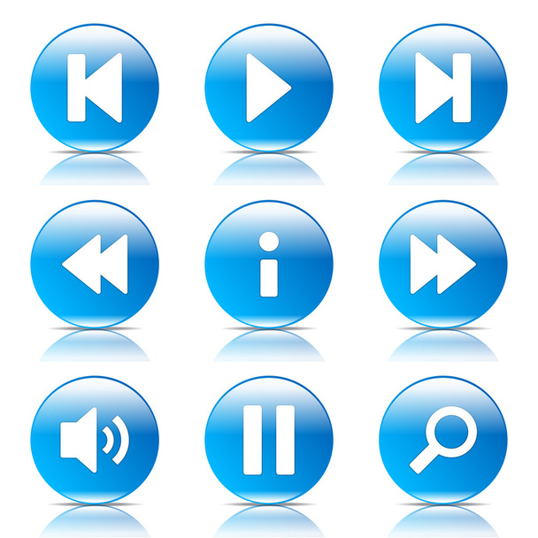 Multimedia Controller Icon Set - Vektori, kuva