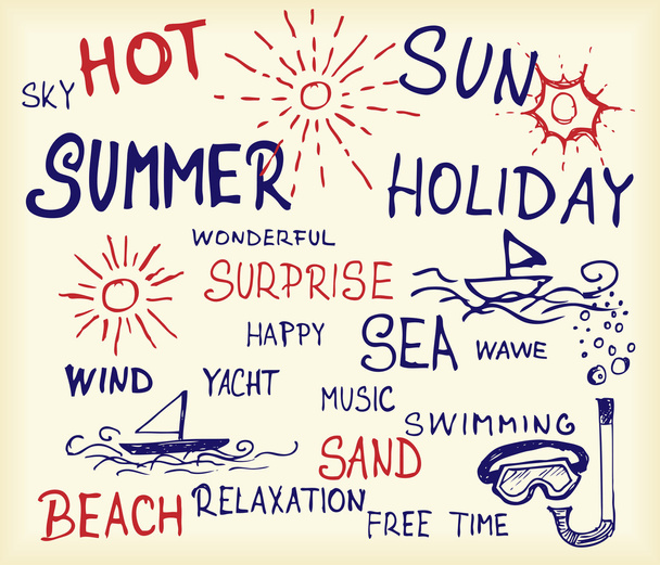 Summer and holiday icons - Vector, Image