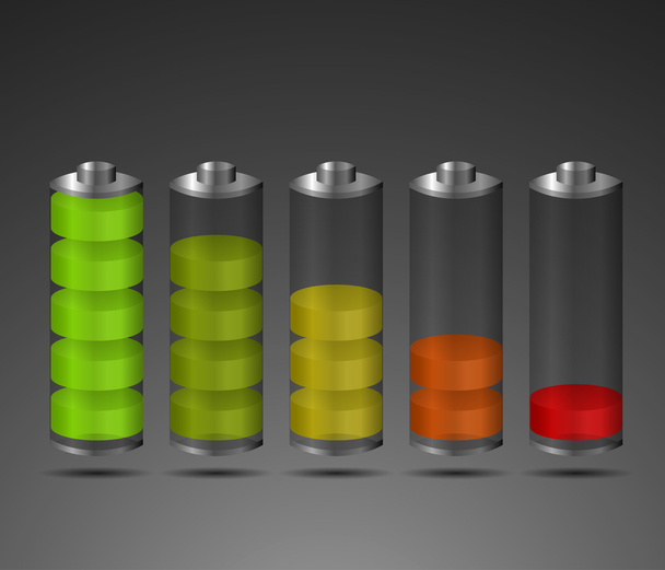 Carga de baterías en la oscuridad
 - Vector, imagen
