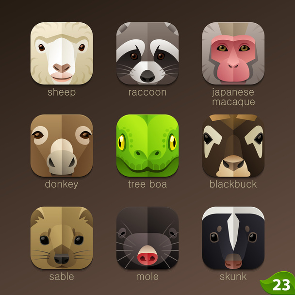 Animales bozales iconos
 - Vector, imagen