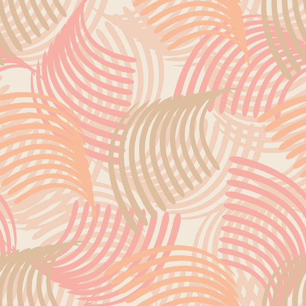 Abstrait rayures fond de motif vectoriel sans couture. Peigne dessiné à la main comme toile de fond gratter. Lignes courbes orange rose grattées. Répéter la texture - Vecteur, image