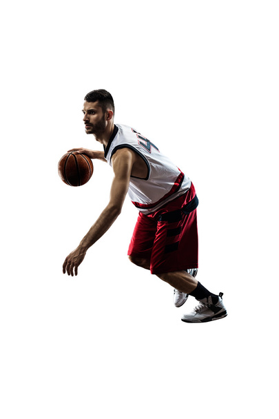 Isolated basketball player in action is flying high - Foto, immagini