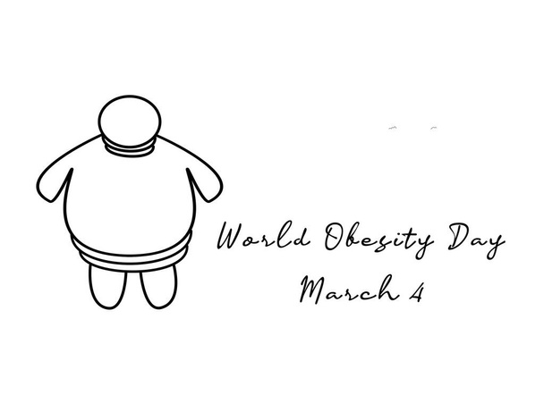 Dünya Obezite Günü etkinliği anmak için uygun tek satır sanat. - Vektör, Görsel