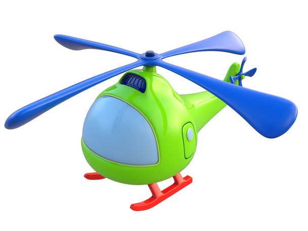 Helicóptero de juguete abstracto aislado sobre fondo blanco. 3d renderizar
. - Foto, Imagen