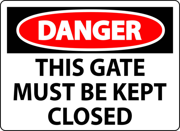 Vaara merkki, portti on pidettävä suljettuna - Vektori, kuva