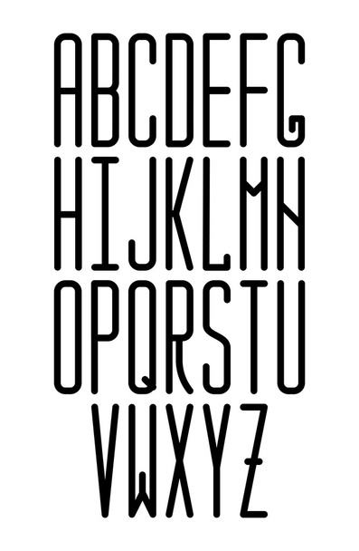 Modern condensed font. - Vetor, Imagem