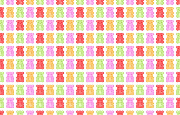 Jelly bears pattern. Jelly bears fruit gummy. Jelly bears vector. - Vektör, Görsel