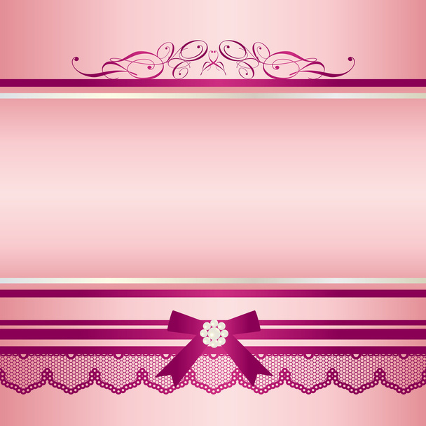 Ribbon frame pink - Vektör, Görsel