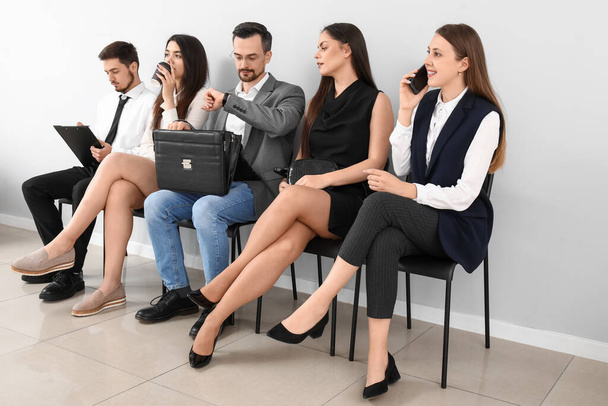 Young applicants waiting for job interview in room - Photo, Image